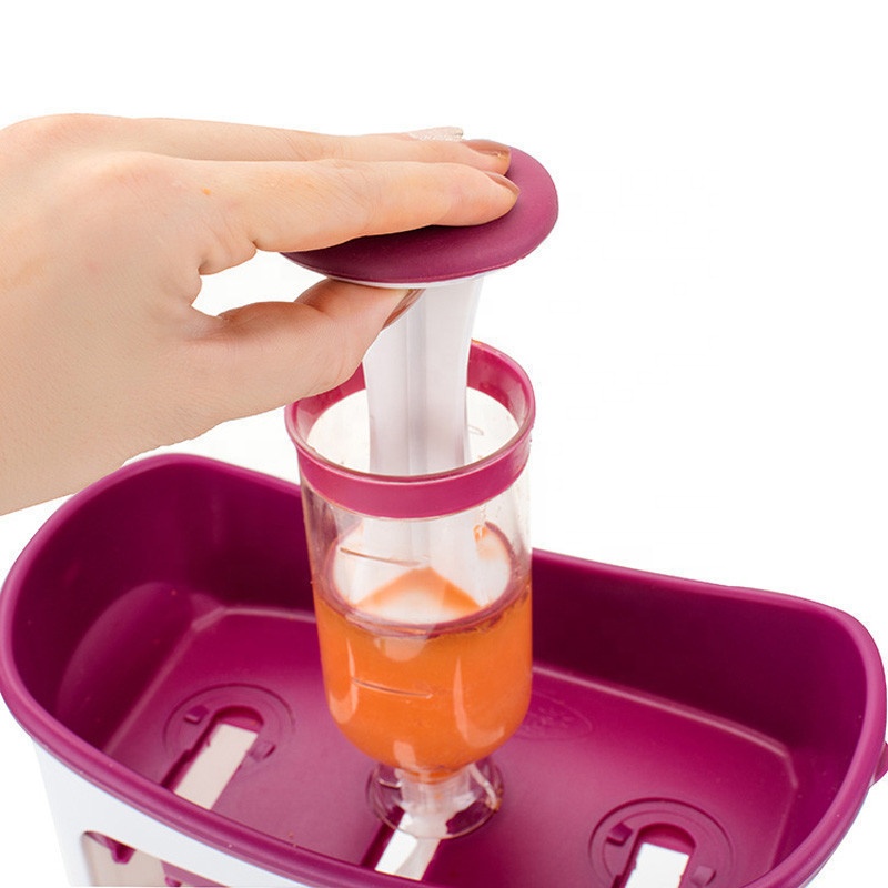 Baby food squeezer station