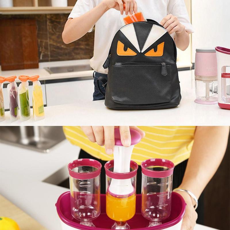 Baby food squeezer station