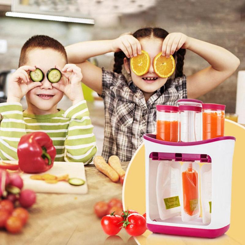 Baby food squeezer station