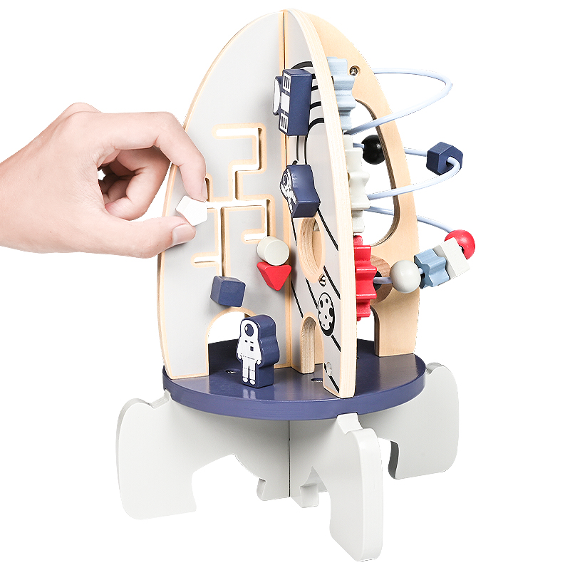 Wooden Rocket multi function toy