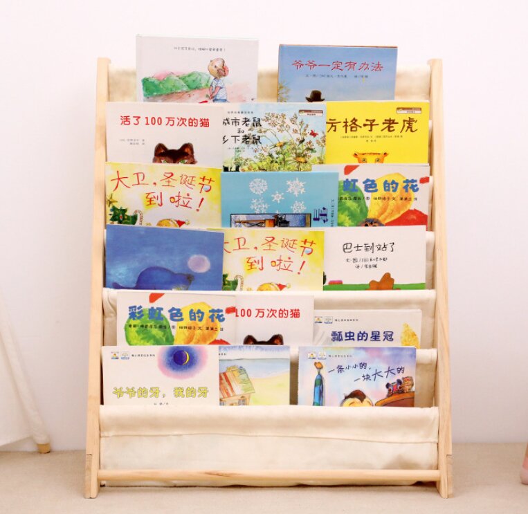 Wooden Bookshelf with canvas